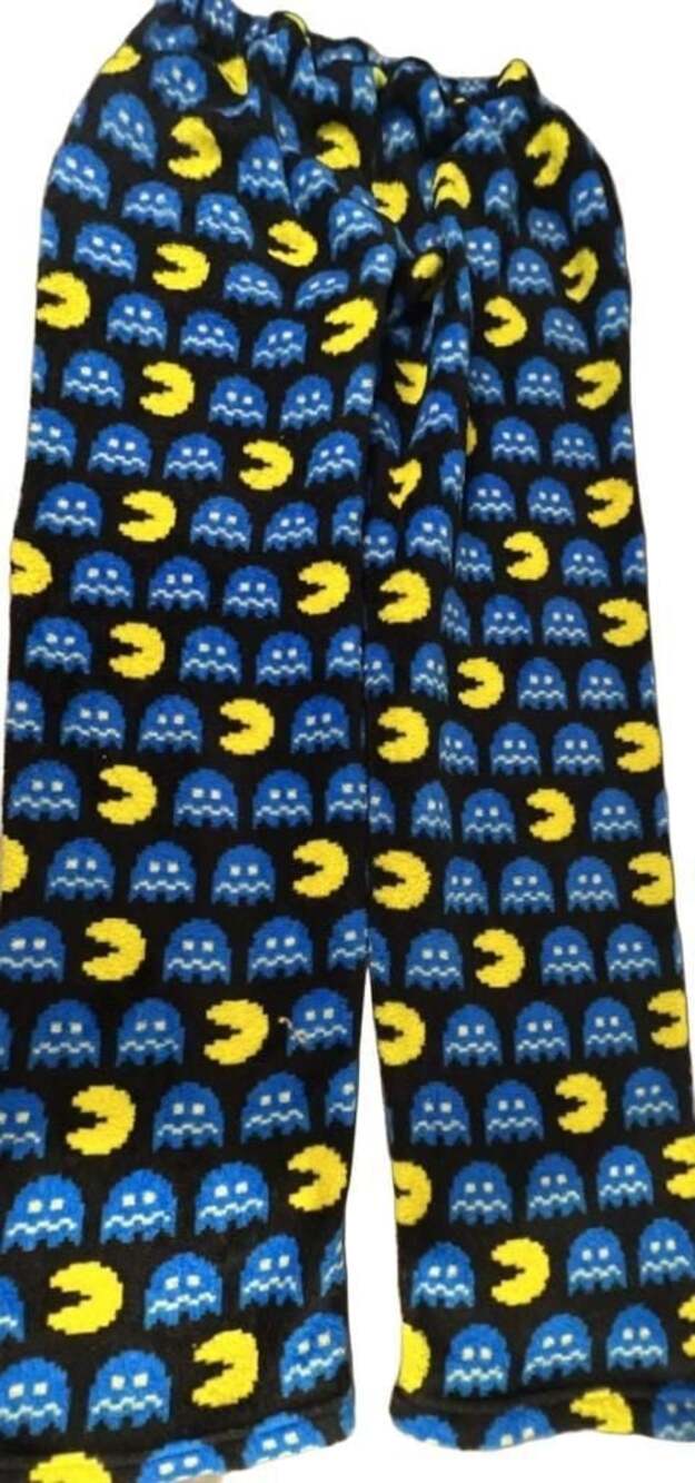 Pac-Man Arcade Game Ghost and Character Allover Print Fleece Lounge Pajama Pants